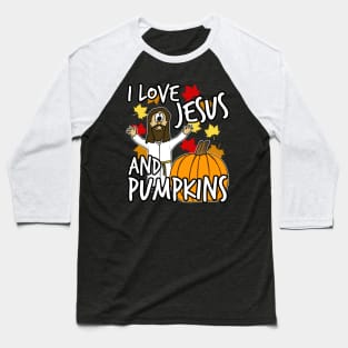 I Love Jesus And Pumpkins Christian Halloween Alternative Baseball T-Shirt